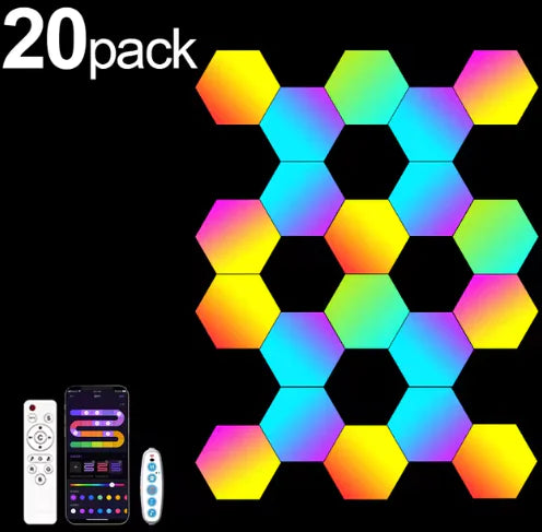 HexaGlow RGB Smart Wall Lamp - Music Sync & App Control