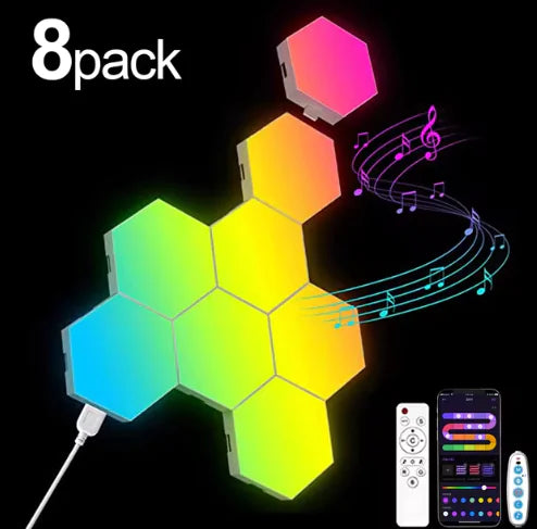 HexaGlow RGB Smart Wall Lamp - Music Sync & App Control