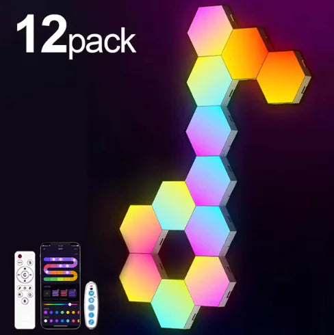 HexaGlow RGB Smart Wall Lamp - Music Sync & App Control